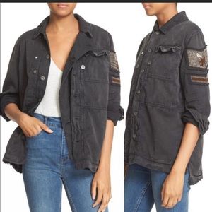 Free people embellished military jacket